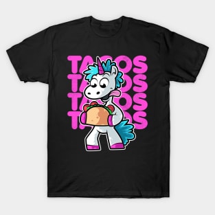 Unicorn Taco Kawaii Neko Anime Mexican food design T-Shirt